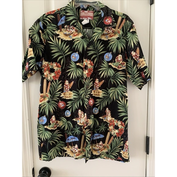RJC Other - Vtg RJC Men's Made In Hawaii, Button Down Tropical Santa Shirt, Christmas Med